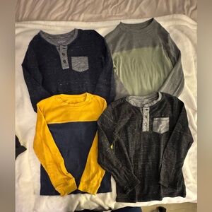 Cat & Jack Long Sleeve Shirt Set - Yellow, Blue, Gray, and Black